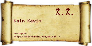 Kain Kevin névjegykártya